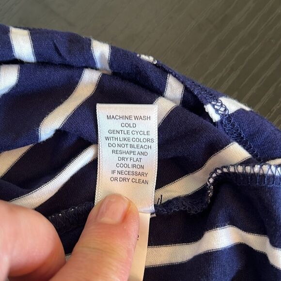 cable & guage Vertical Striped Off the Shoulder Flutter Sleeve Top ~ Size Medium - Picture 7 of 7